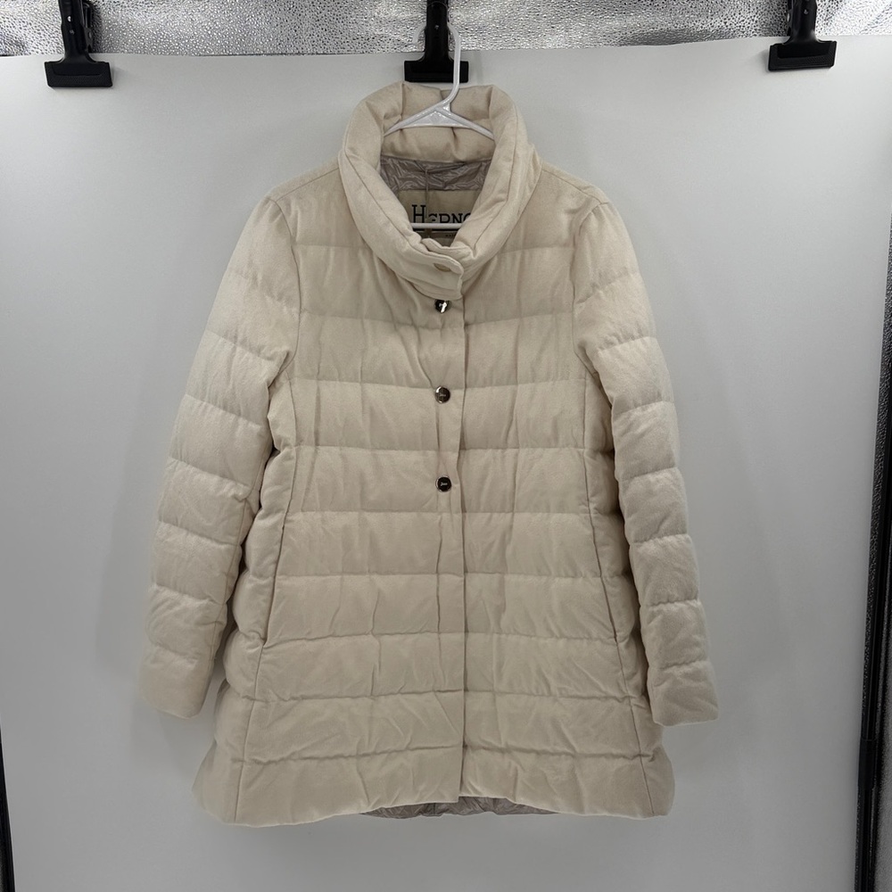 Herno Women's Piumino Donna Medio/Half Coat - Cream - 50 - New with tags